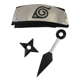 Kit Ninja Naruto Oficial C/ Bandana + Shuriken + Kunai 