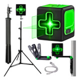 Kit Nível A Laser Verde Com Tripe Profissional Autonivelante