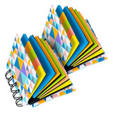 Kit Notas Adesivas Bloco Colorido Amarelo Azul Rosa Marcador
