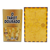 Kit O Tarot Dourado Extra Grande E Porta Tarô Caixa Madeira