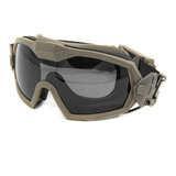 Kit Oculos Airsoft C/ Cooler 2 Lentes Anti Embaçante Tan Fma