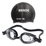 Kit Oculos De Natação Speedo Classic Starters Preto + Touca