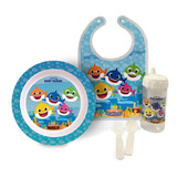 Kit Oficial A Hora Da Papinha Baby Shark C/ Babador Babygo