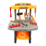 Kit Oficina Mecânica Infantil Ferramentas C Bancada Capacete