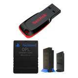 Kit Opl 01a Playstation 2 Memory Card 8mb + Pen Drive 32gb