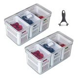 Kit Organizador De Geladeira Porta Frutas Legumes Empalhável