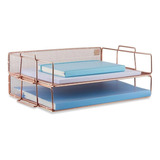 Kit Organizador De Mesa Metal Empilhável Rose Gold 6 Unids