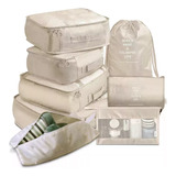 Kit Organizador Mala, 8 Unidades, Bolsa Roupas Pra Viagem Ne