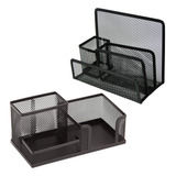 Kit Organizador Mesa Porta Caneta Escritório Cartão Lembrete