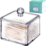 Kit Organizador Porta Cotonete + Algodão Acrilico P Banheiro