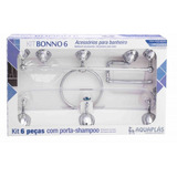 Kit P/ Banheiro Bonno 6 Peças Cromado Crystal Aquaplás