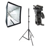 Kit P/ Flash Speedlight, Tripé 2m, Softbox Sombrinha 60x90cm
