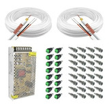 Kit P/ Instalação 16 Câmeras C/ Cabo Cftv Fonte E Conectores