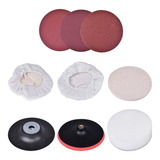 Kit P/ Polimento E Lixas M14 Esmerilhadeira Lixadeira 9 Pçs
