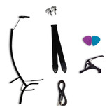 Kit P/ Violão Roldana+capotraste+suporte+correia+cabo+palhet