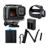 Kit P Gopro Hero 12 11 10 Black Carregador Estanque Bateria 