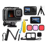 Kit P Gopro Hero 12 11 10 Black Estanque Película Capa Tripé
