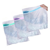 Kit P M G Sacos Lavar Roupa Intima Delicada Com Zíper 3 Pçs
