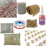 Kit P/customizar Chinelo C/perola Strass Ponto