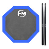 Kit Pad Estudo Bateria Hm Az E Baquetas Torelli Fibra Tq020