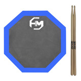 Kit Pad Estudo Bateria Hm Az E Baquetas Torelli Marfim Tq200