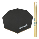 Kit Pad Para Estudo Praticável Liverpool 12'' Com Baqueta 7a