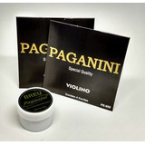 Kit Paganini 2 Encordoamentos Violino 3/4 4/4 + 1 Breu Claro