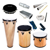 Kit Pagode Rebolo + Timba + Repique + Pandeiro + Reco-reco