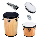 Kit Pagode Samba Phx Repique + Rebolo 50x12 + Pandeiro Preto