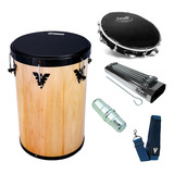 Kit Pagode Samba Rebolo + Pandeiro + Reco + Ganza + Correia