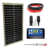 Kit Painel 30w Watts Placa Solar + Controlador + Chave Teste