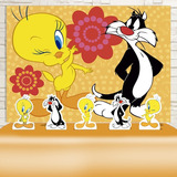 Kit Painel + Displays Festa Infantil Piu Piu E Frajola