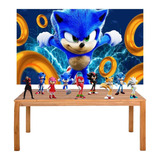 Kit Painel + Displays Sonic Filme Decoração De Festa #3 Full