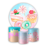 Kit Painel E Trio De Cilindro Tecido Sublimado Veste Fácil 