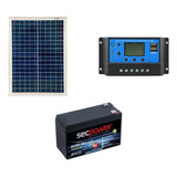 Kit Painel Placa Solar 20w 22w+bateria 7ah+controlador 10a
