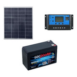 Kit Painel Placa Solar 60w + Bateria 7ah + Controlador 30a