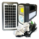 Kit Painel Placa Solar Portatil 3 Lâmpada Led Luz Emergência
