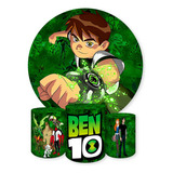 Kit Painel Redondo + Capas Cilindros Sublimados Tema Ben 10