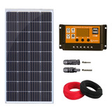 Kit Painel Solar 150w/155w Com Controlador