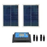 Kit Painel Solar Caminhão 12/24v 2x60w+controlador