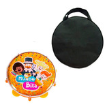 Kit Pandeiro Infantil Mundo Bita Luen 8 Polegadas + Capa