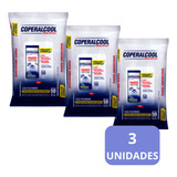 Kit Pano Umedecido Coperalcool Com 3 Pacotes 50 Lenços Cada