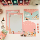 Kit Papel De Carta Decorado C/ 4 Un. Cachorrinhos Buendía