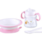 Kit Papinha Para Bebê Prato C/ Ventosa Copo Colher Garfo