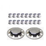 Kit Par Aplique Sobre Tampa Cubo Tração Caminhão Vw + Porcas