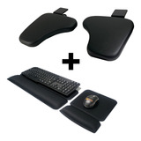 Kit Par Apoio Antebraço Ergonômico Nr17 + Mouse Pad + Keypad