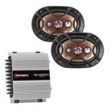 Kit Par Auto Falante Bravox 6x9 140w + Modulo 400w Taramps