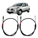 Kit Par Cabo Freio Mão Traseiro Renault Sandero 07 Em Diante