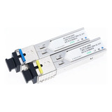 Kit Par Gbic 20km Sc Bidi Unica Fibra 1.25gb Mikrotik Metro