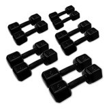 Kit Par Halter 1 2 3 4 5kg Sextavado Emborrachado Peso T30kg